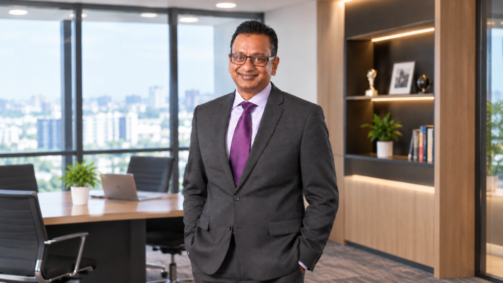 Confident Executive in Modern Boardroom